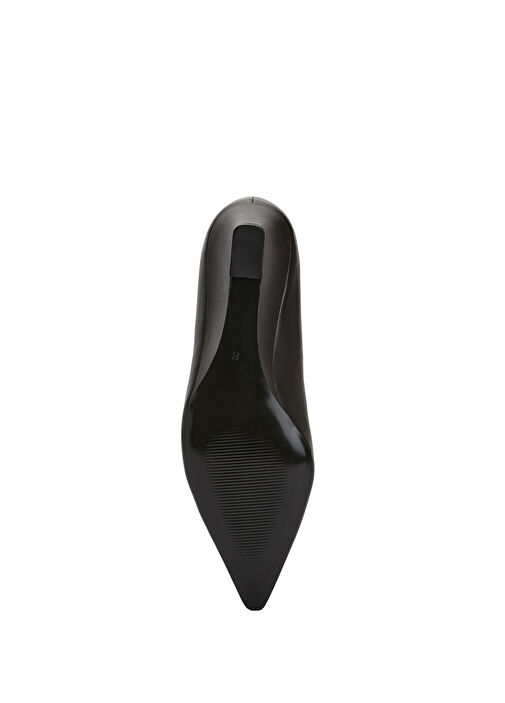 Siyah Deri Topuklu Ayakkabı - Görsel 6