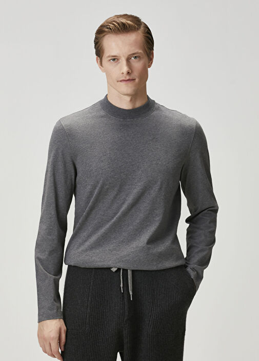 Brunello cucinelli トップス　ダークグレー Brunello Cucinelli Gri Erkek Gri Uzun Kollu T-shirt 1765604 | Beymen
