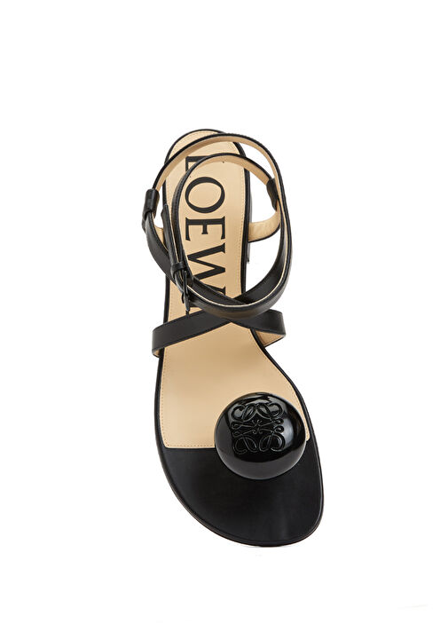 Calle Pebble Siyah Kadın Deri Sandalet - Görsel 5