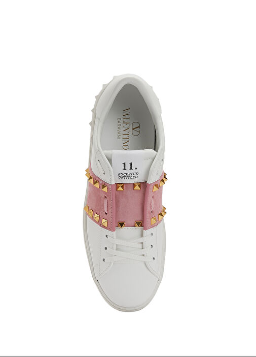 Rockstud Untitled Beyaz Kadın Deri Sneaker - Görsel 5