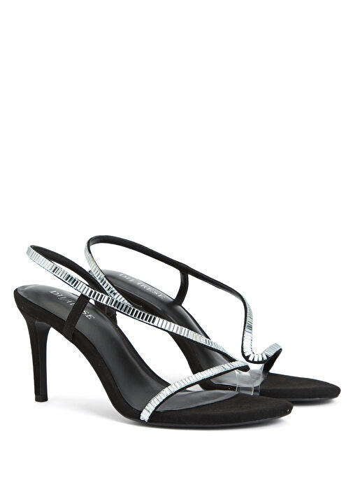 Siyah Kadın Taşlı Sandalet - Görsel 3