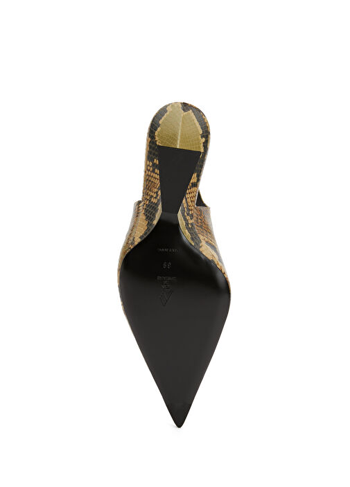 Cheope Siyah Sarı Deri Topuklu Ayakkabı - Görsel 6
