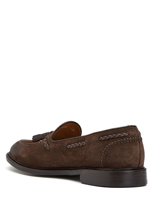 Koyu Kahverengi Püskül Detaylı Erkek Deri Loafer - Görsel 4