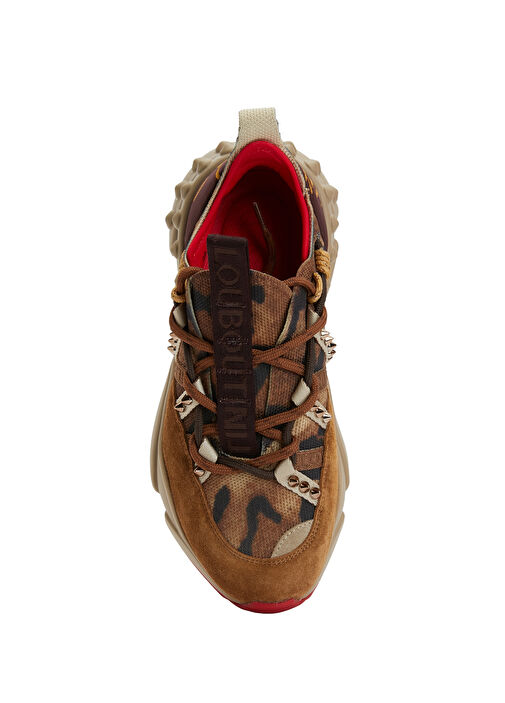 Trailnrun Leopar Desenli Kadın Deri Sneaker - Görsel 5