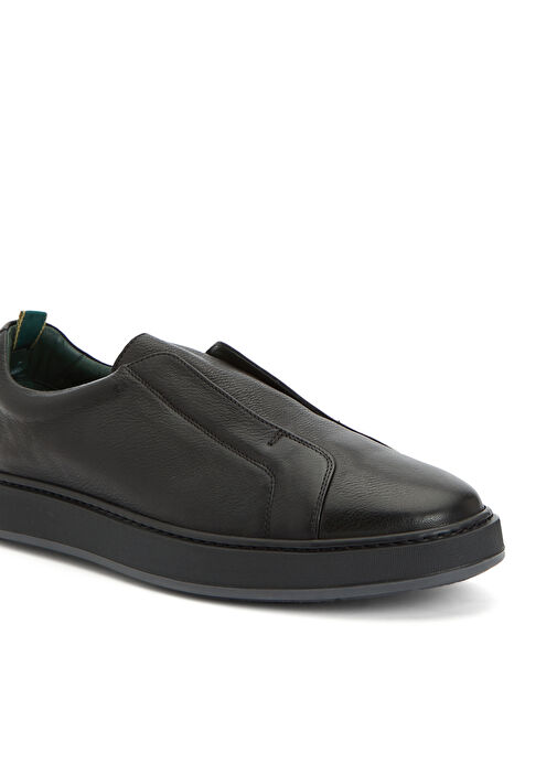 Siyah Erkek Deri Sneaker - Görsel 7