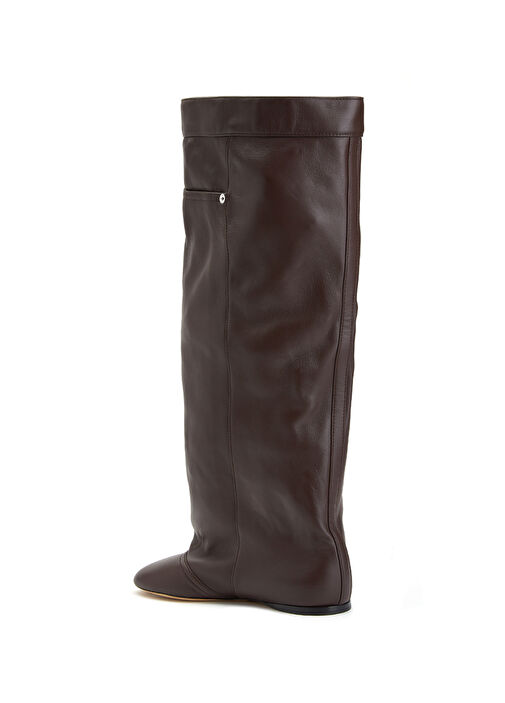 Kahverengi Kadın Deri Çizme - Görsel 4