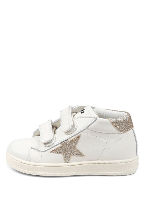 Beyaz Unisex Çocuk Deri Sneaker - Görsel 4