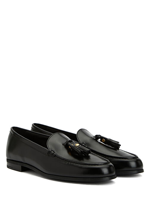 Siyah Kadın Deri Loafer - Görsel 3