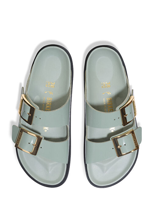 Arizona Droplet Su Yeşili Kadın Deri Terlik - Görsel 3