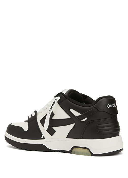 Siyah Beyaz Erkek Deri Sneaker - Görsel 4