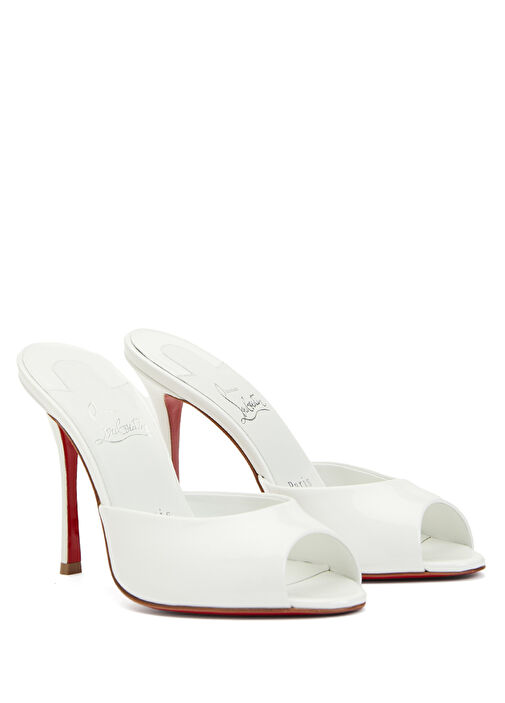 Me Dolly Beyaz Topuklu Rugan Terlik - Görsel 3