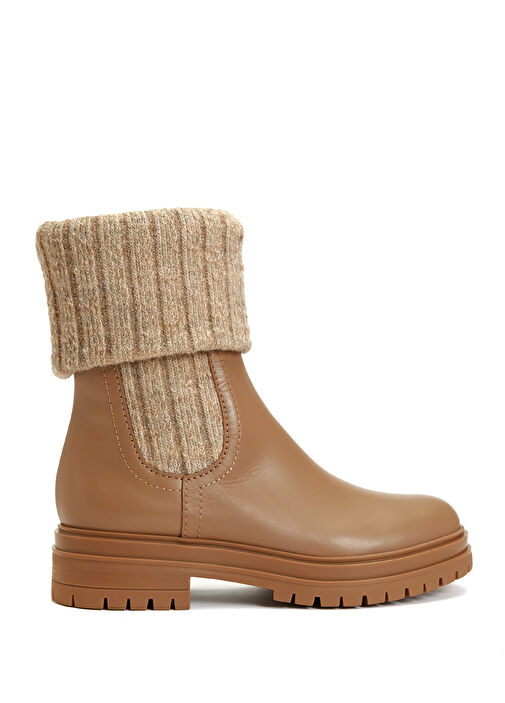 Bej Kadın Deri Bot - Görsel 2