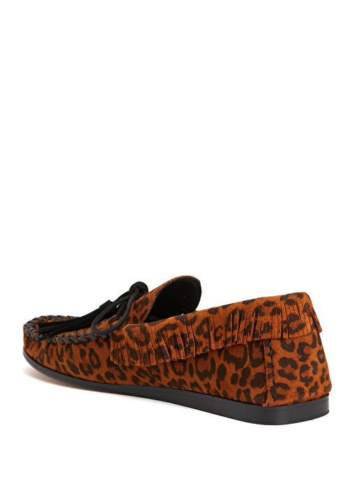 Fitza Leopar Desenli Kadın Süet Loafer - Görsel 4