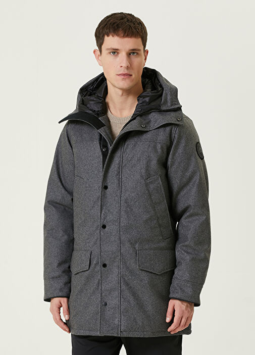 Dark Grey Canada Goose Dark Grey Men Langford Dark Grey Hooded Wool Parka 1378594 Beymen