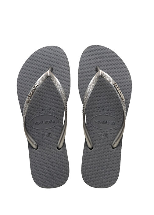 Havaianas - Slim Logo Silver Women's Beach Slippers