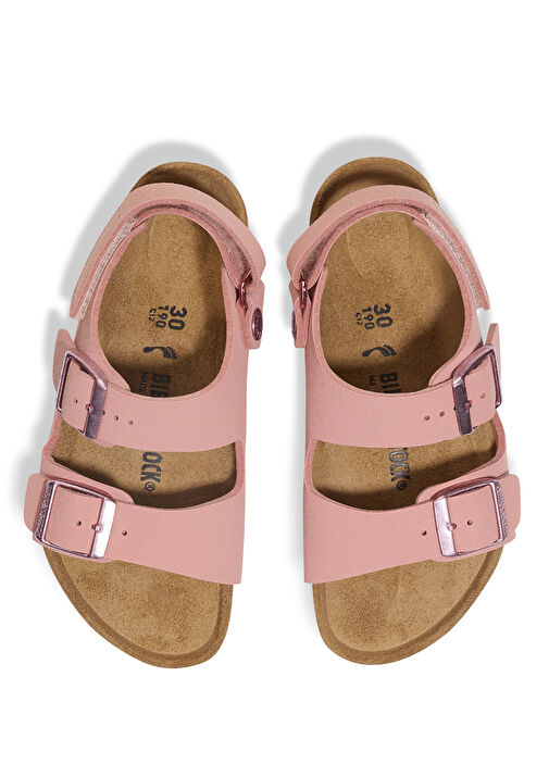 Milano Pembe Çocuk Nubuk Sandalet - Görsel 3