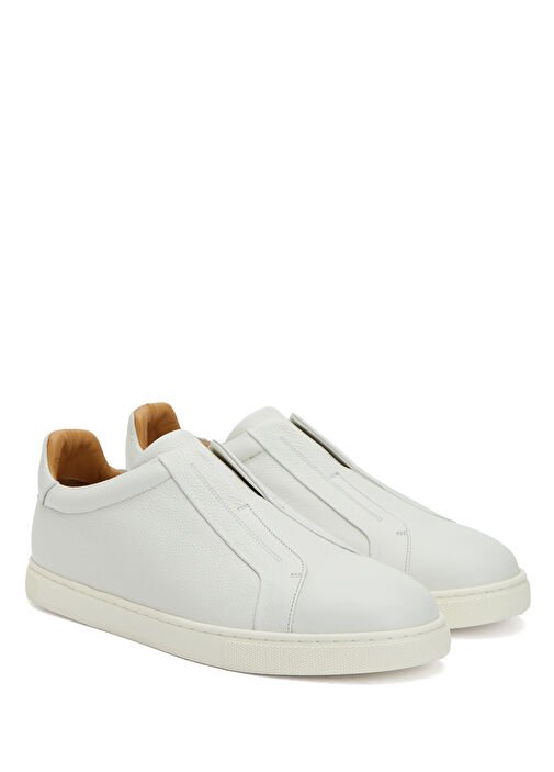 Beyaz Erkek Deri Sneaker - Görsel 3