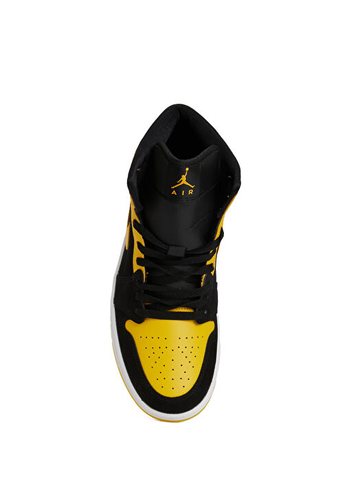 Air Jordan 1 Mid Siyah Gri Erkek Deri Sneaker - Görsel 5