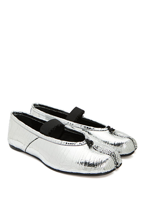 Tabi Siyah Silver Deri Babet - Görsel 3