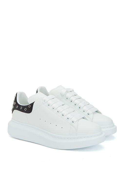 Oversized Beyaz Kadın Deri Sneaker - Görsel 3