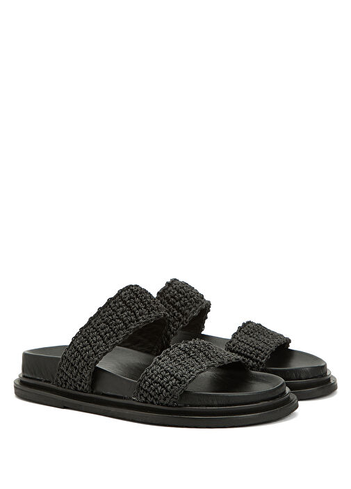 Siyah Kadın Deri Terlik - Görsel 3