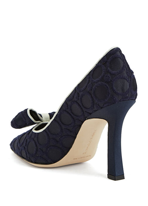Lacivert İpek Topuklu Ayakkabı - Görsel 4