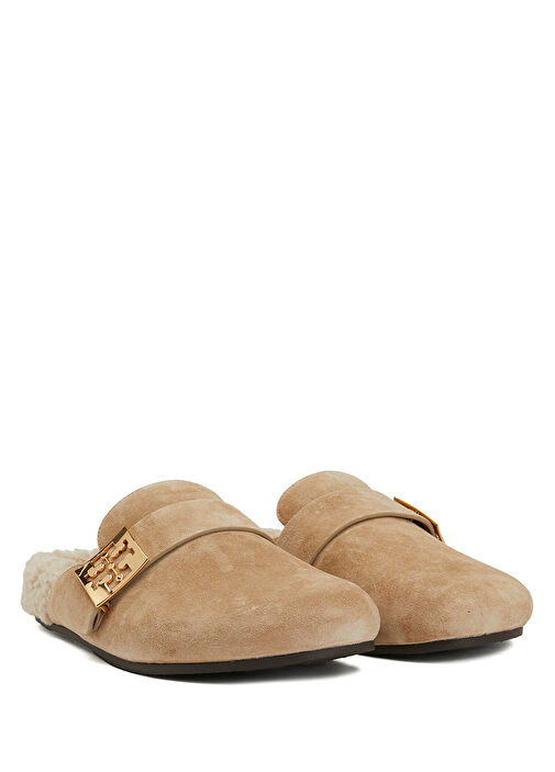 Tory Burch - Mellow Dark Beige Women's Suede Slippers