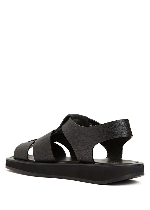 Siyah Kadın Deri Sandalet - Görsel 4