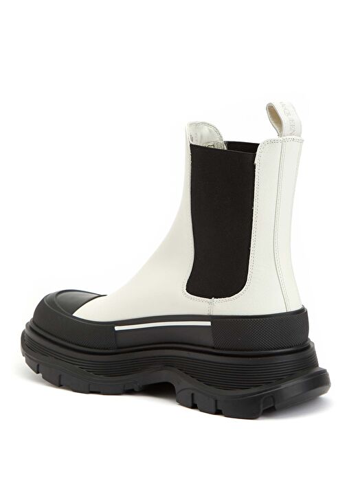 Beyaz Kadın Deri Bot - Görsel 4