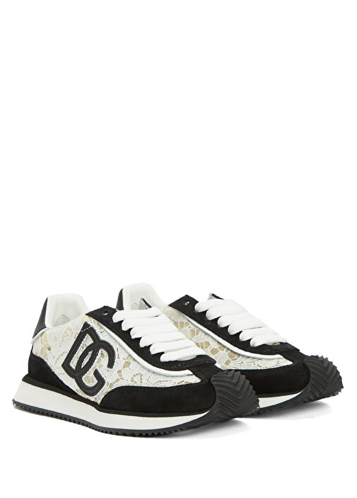 Siyah Beyaz Kadın Deri Sneaker - Görsel 3