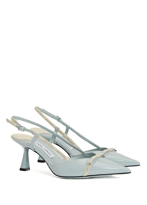 Camila Mavi Deri Topuklu Ayakkabı - Görsel 3