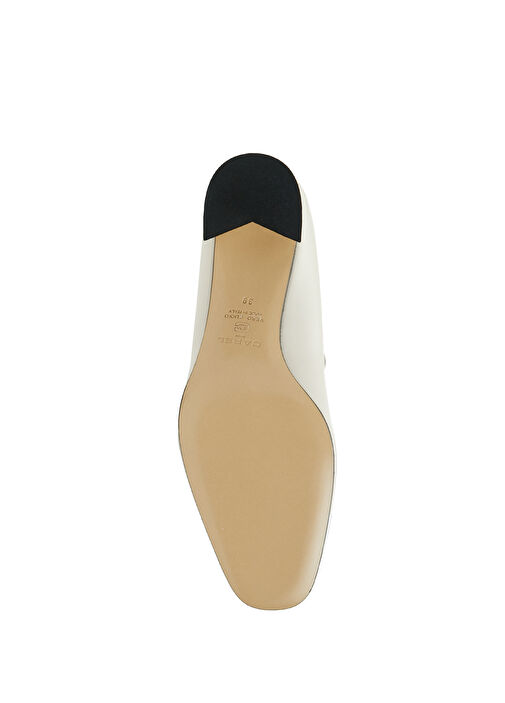 Krem Beyaz Deri Topuklu Ayakkabı - Görsel 6