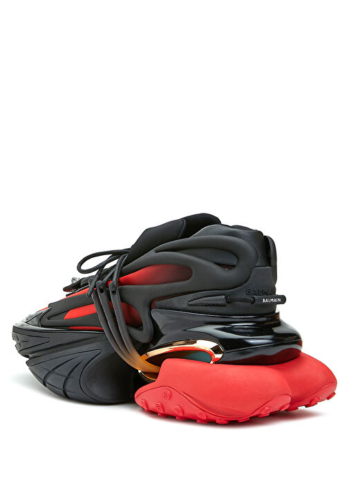 Siyah Kırmızı Geometrik Tabanlı Erkek Sneaker - Görsel 4