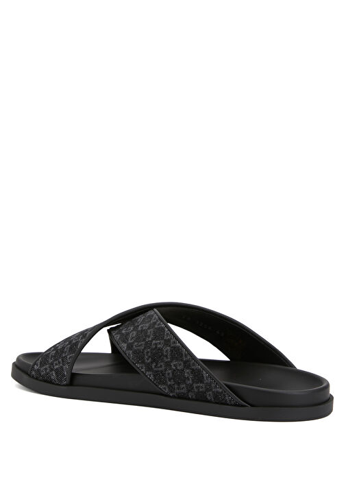 Siyah Logo Desenli Erkek Terlik - Görsel 4