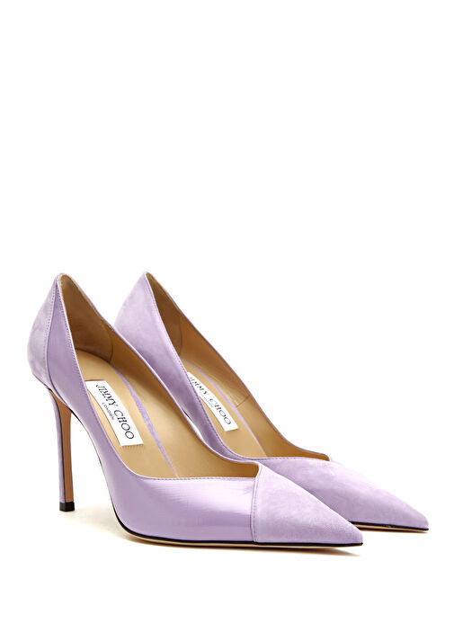 Lila Süet Stiletto - Görsel 3