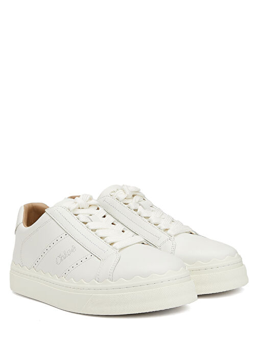 Lauren Beyaz Kadın Deri Sneaker - Görsel 3