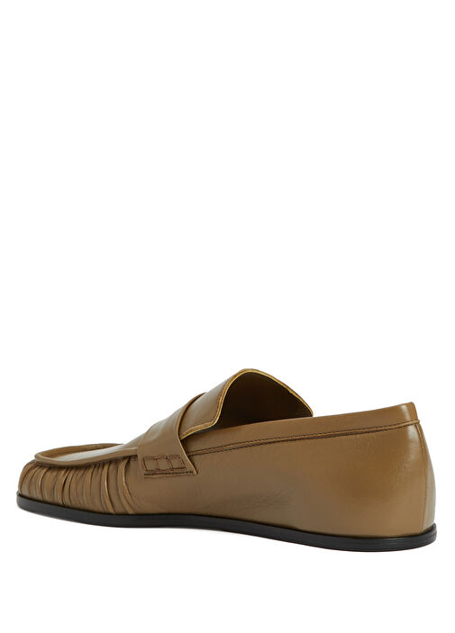 Haki Kadın Deri Loafer - Görsel 4