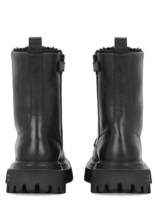 Siyah Logo Detaylı Erkek Çocuk Deri Bot - Görsel 4