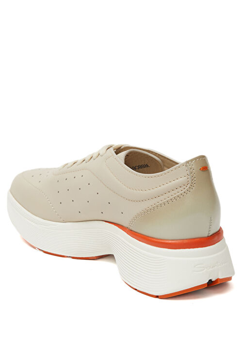 Bej Kadın Deri Sneaker - Görsel 4