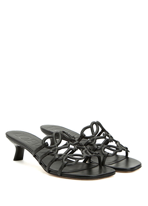 x Paula's Ibiza Petal Siyah Kadın Deri Sandalet - Görsel 3