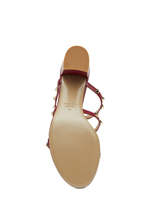 Rockstud Fuşya Kadın Deri Terlik - Görsel 6