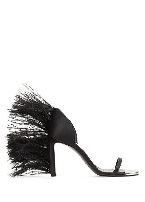 Amazona Siyah Topuklu Saten Sandalet - Görsel 2
