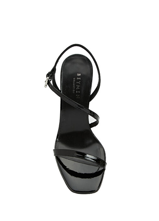 Siyah Kadın Rugan Sandalet - Görsel 10