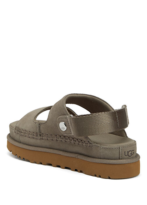 GoldenStar Antrasit Kadın Süet Sandalet - Görsel 9