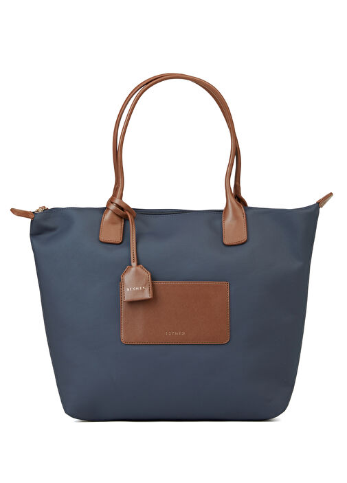 Beymen NY Luxe Navy Blue Tan Women s Shopping Bag