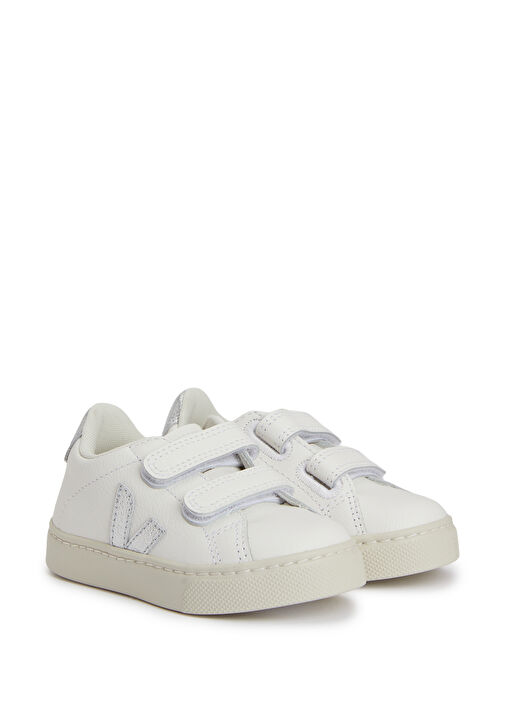 Small Esplar Chromefree Beyaz Çocuk Deri Sneaker - Görsel 3