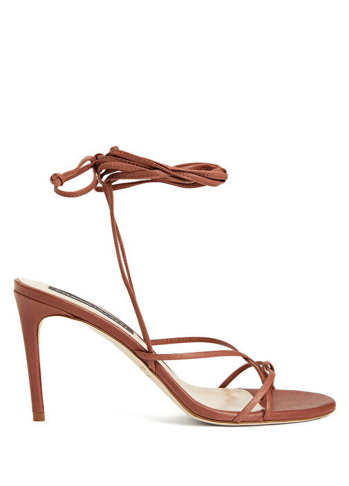 Kahverengi Kadın Deri Sandalet - Görsel 2