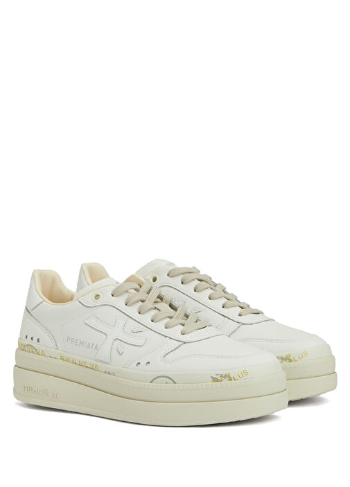 Micol Beyaz Kadın Deri Sneaker - Görsel 3