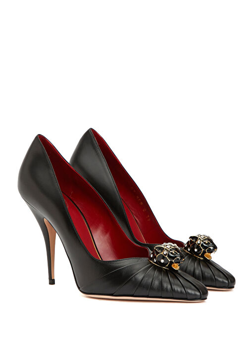 Valentino Garavani Siyah Valentino Garavani Deri Stiletto