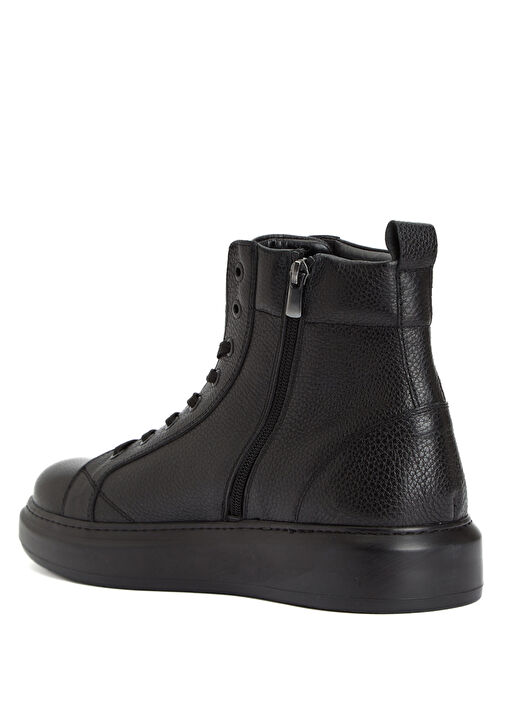 Siyah Erkek Deri Sneaker Bot - Görsel 4
